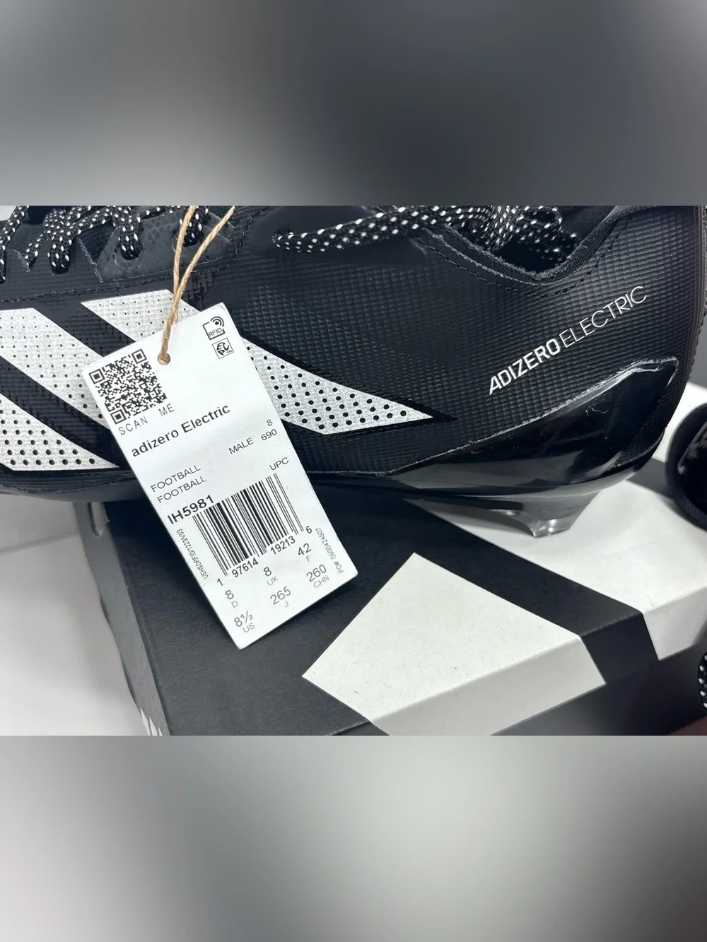 adidas Adizero Electric Men's Black/White Athletic Football Cleats